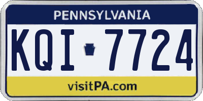 PA license plate KQI7724