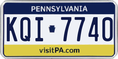 PA license plate KQI7740
