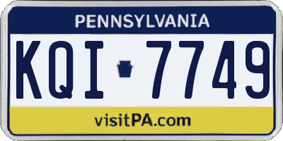 PA license plate KQI7749