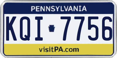 PA license plate KQI7756