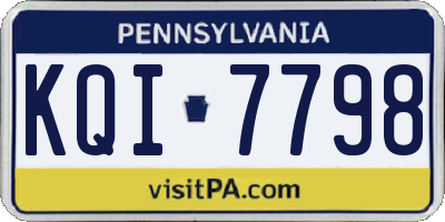 PA license plate KQI7798