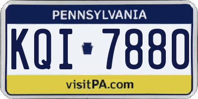 PA license plate KQI7880