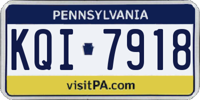 PA license plate KQI7918