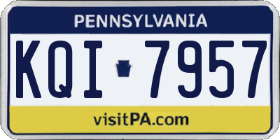 PA license plate KQI7957
