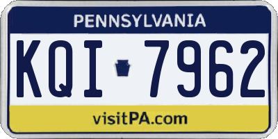 PA license plate KQI7962