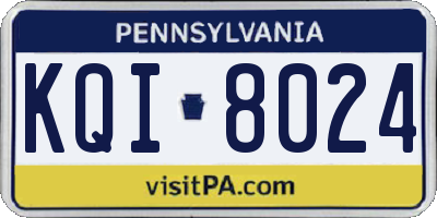PA license plate KQI8024