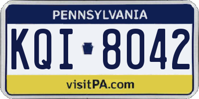 PA license plate KQI8042