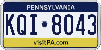 PA license plate KQI8043