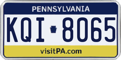 PA license plate KQI8065