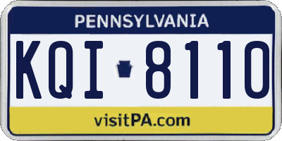 PA license plate KQI8110