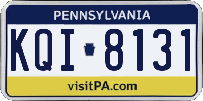 PA license plate KQI8131