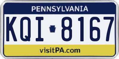 PA license plate KQI8167
