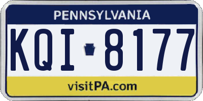 PA license plate KQI8177
