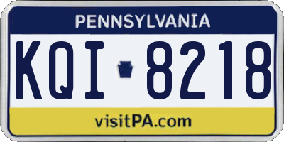 PA license plate KQI8218