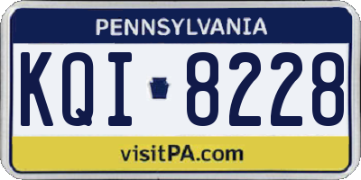 PA license plate KQI8228