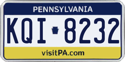PA license plate KQI8232