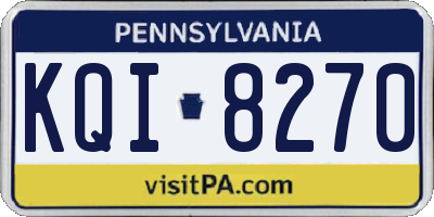 PA license plate KQI8270