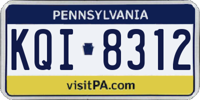 PA license plate KQI8312