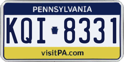 PA license plate KQI8331