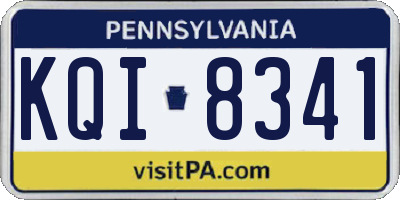 PA license plate KQI8341