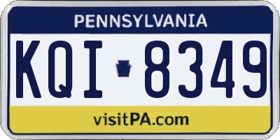 PA license plate KQI8349