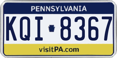 PA license plate KQI8367