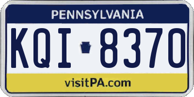 PA license plate KQI8370