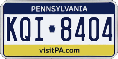 PA license plate KQI8404