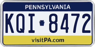 PA license plate KQI8472