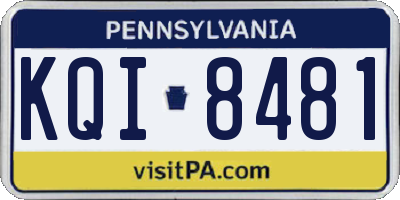 PA license plate KQI8481