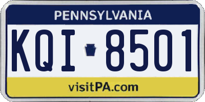 PA license plate KQI8501