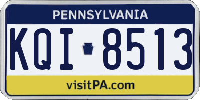 PA license plate KQI8513