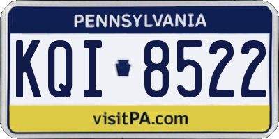 PA license plate KQI8522