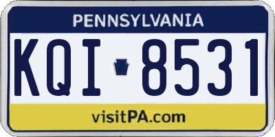 PA license plate KQI8531