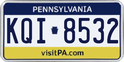 PA license plate KQI8532