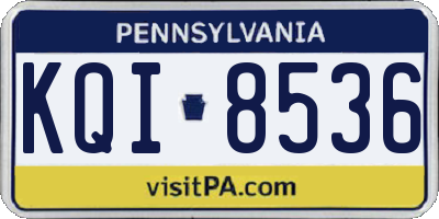 PA license plate KQI8536
