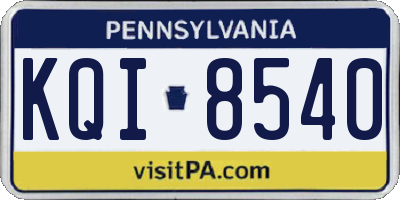 PA license plate KQI8540