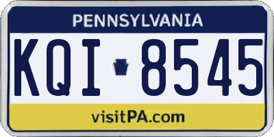 PA license plate KQI8545