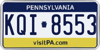 PA license plate KQI8553