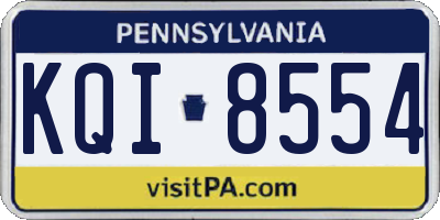 PA license plate KQI8554