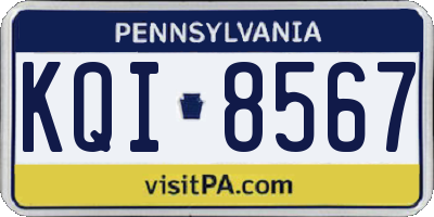 PA license plate KQI8567