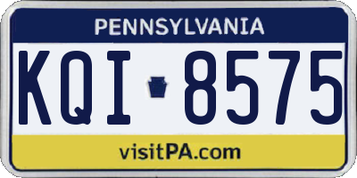 PA license plate KQI8575