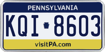 PA license plate KQI8603