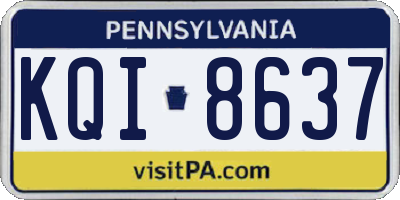 PA license plate KQI8637