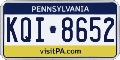 PA license plate KQI8652