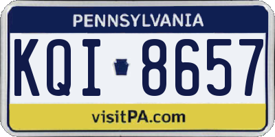 PA license plate KQI8657