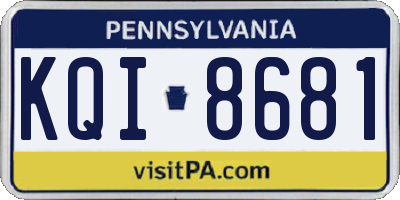 PA license plate KQI8681