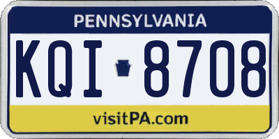 PA license plate KQI8708