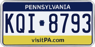 PA license plate KQI8793