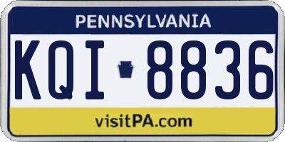 PA license plate KQI8836